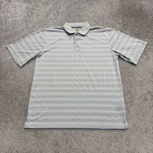 Lone Cypress By Pebble Luxury Performance Polo Shirt Mens Medium Blue Striped